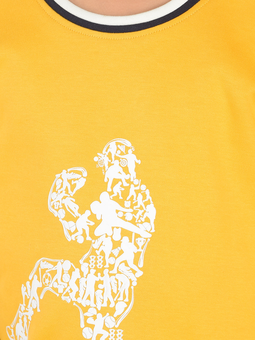 Mustard Graphic Print 100% Cotton T-Shirt-Boys T-Shirts-Crimsoune Club