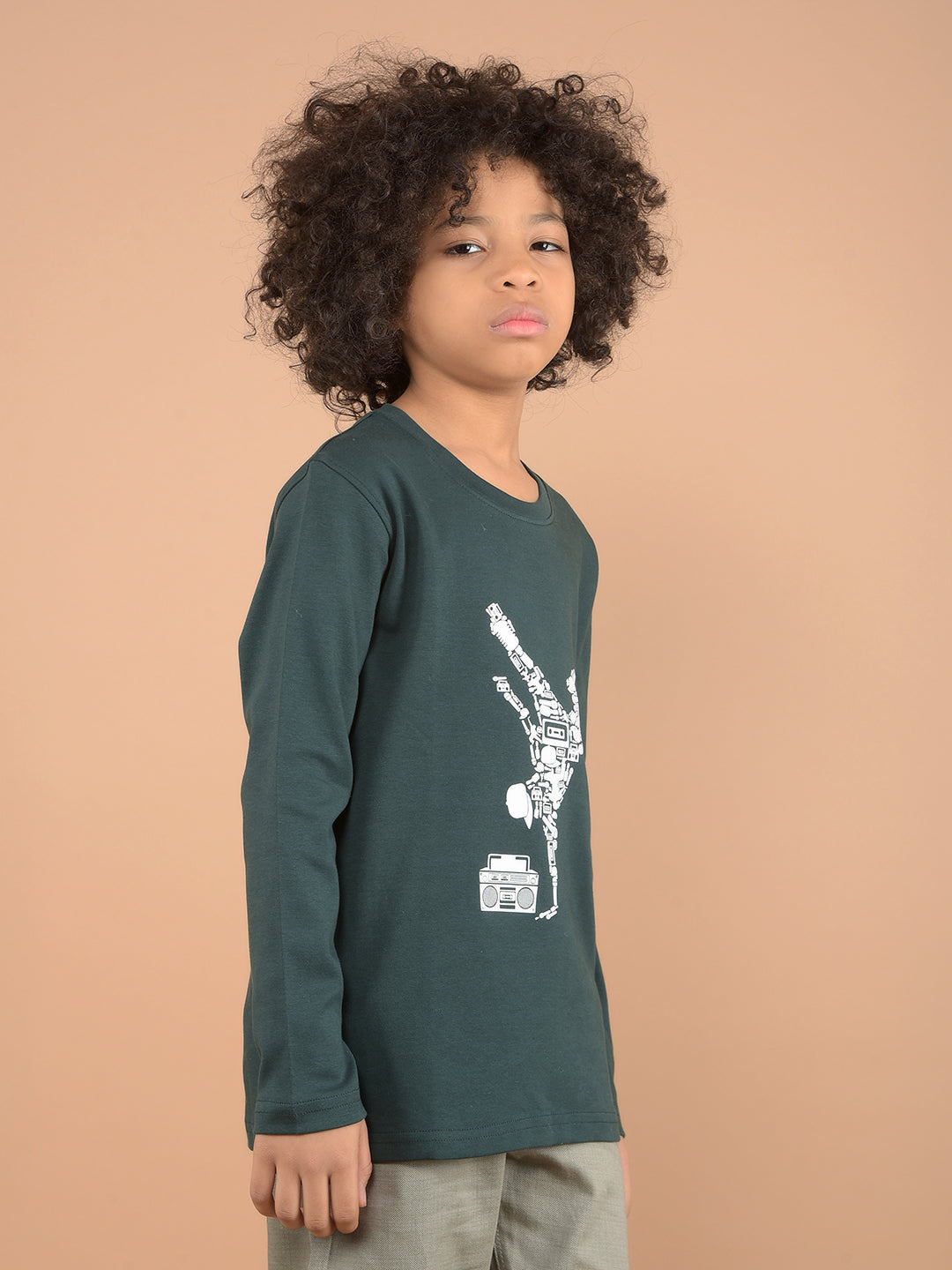 Green Graphic Print 100% Cotton T-Shirt-Boys T-Shirts-Crimsoune Club