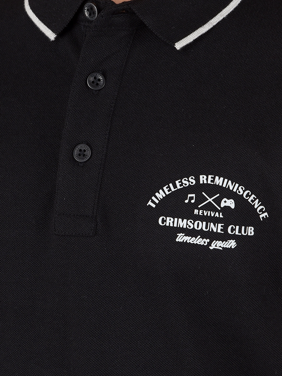 Black Polo Neck T-Shirt-Boys T-Shirts-Crimsoune Club