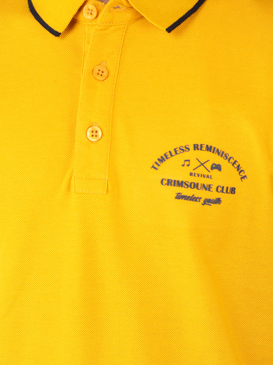 Mustard Polo Neck T-Shirt-Boys T-Shirts-Crimsoune Club