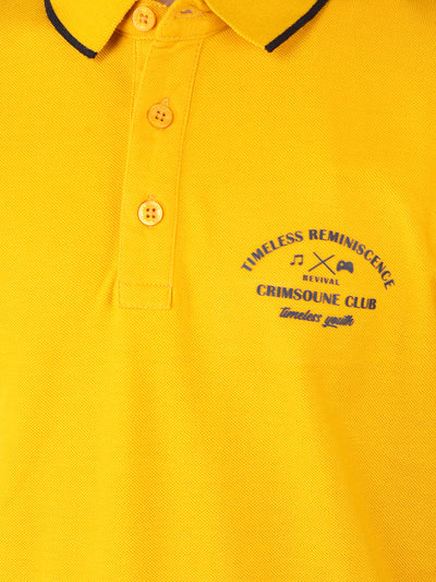 Mustard Polo Neck T-Shirt-Boys T-Shirts-Crimsoune Club