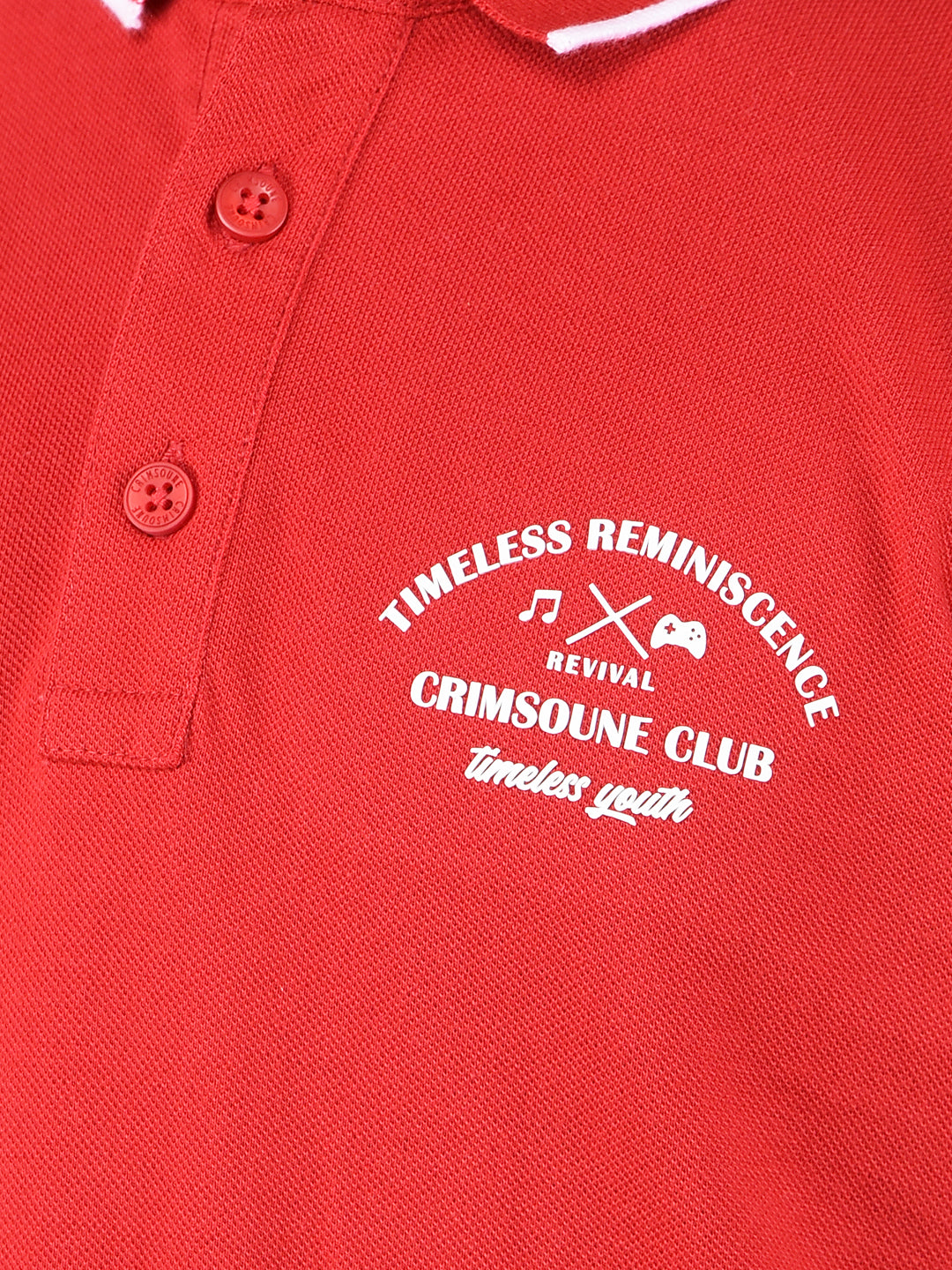 Red Polo Neck T-Shirt-Boys T-Shirts-Crimsoune Club