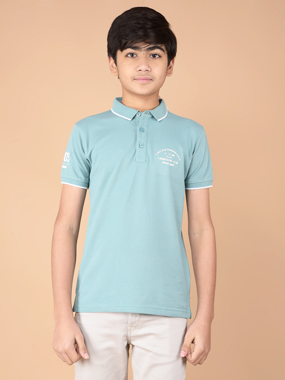 Green Polo Neck T-Shirt-Boys T-Shirts-Crimsoune Club