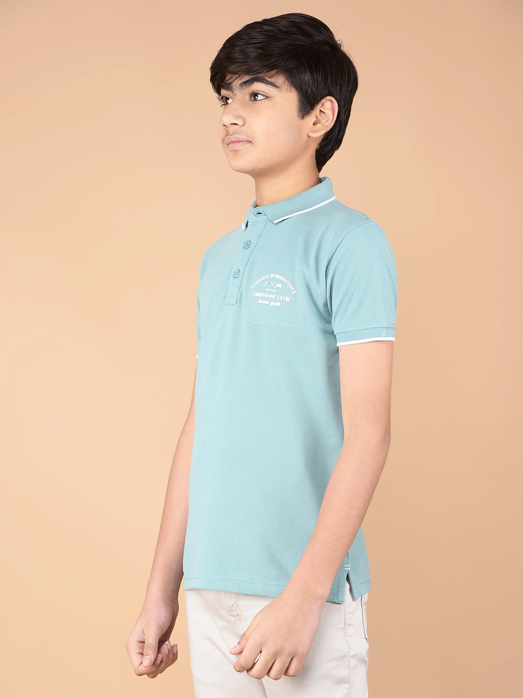 Green Polo Neck T-Shirt-Boys T-Shirts-Crimsoune Club