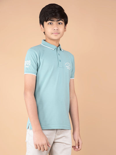 Green Polo Neck T-Shirt-Boys T-Shirts-Crimsoune Club