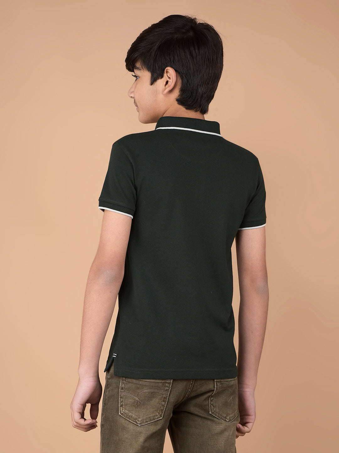 Green Polo Neck T-Shirt-Boys T-Shirts-Crimsoune Club