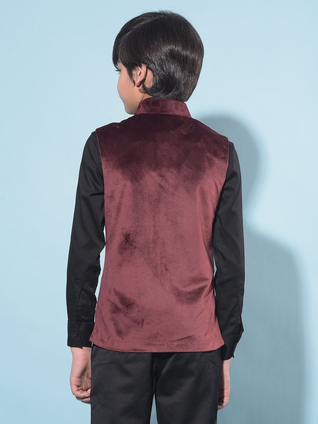 Wine Regular Length Waist-Coat-Boys Waistcoats-Crimsoune Club