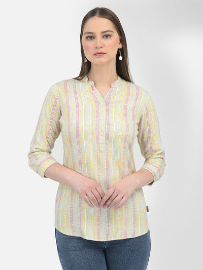 Striped Multicolored-Colour Top-Women Tops-Crimsoune Club