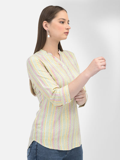 Striped Multicolored-Colour Top-Women Tops-Crimsoune Club