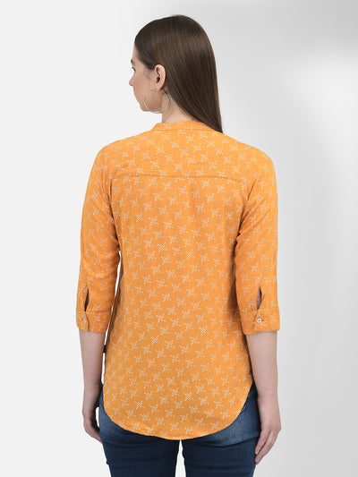 Printed Mustard Top-Women Tops-Crimsoune Club