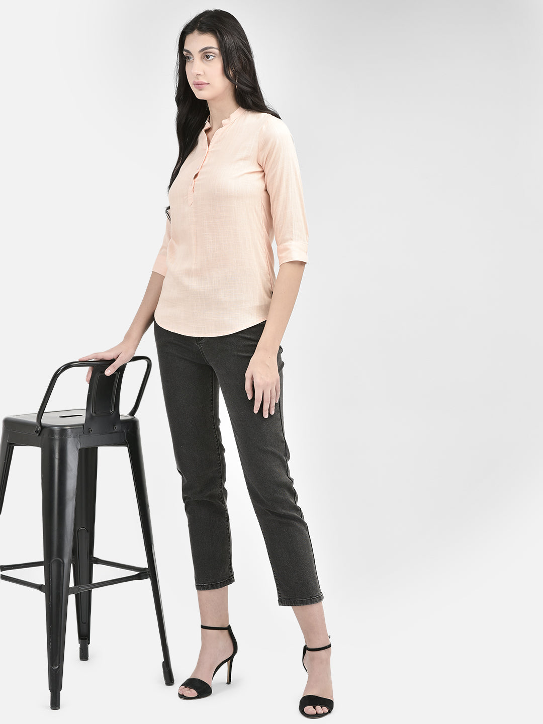 Peach Top-Women Tops-Crimsoune Club