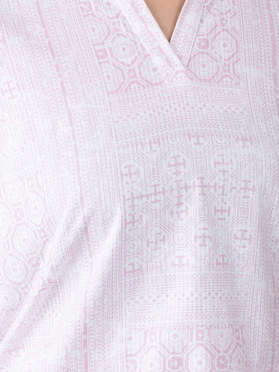 Peach Printed 100% Cotton Top-Women Tops-Crimsoune Club