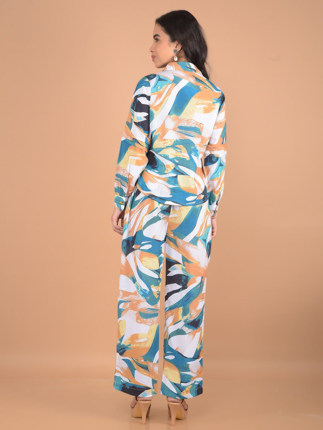 Multi-Color Abstract Print Co-Ord Set-Women Co-Ord Set-Crimsoune Club