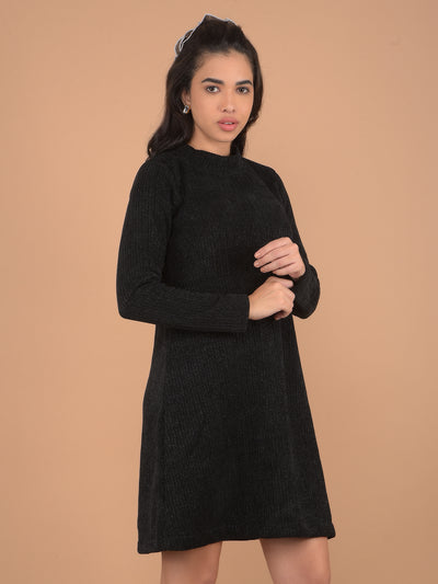 Black Fit & Flare Dress-Women Dresses-Crimsoune Club