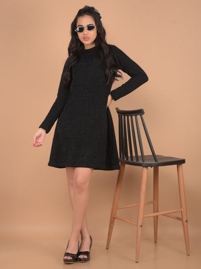 Black Fit & Flare Dress-Women Dresses-Crimsoune Club