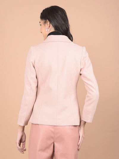 Peach Formal Coat-Women Coats-Crimsoune Club