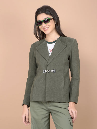 Olive Formal Coat-Women Coats-Crimsoune Club