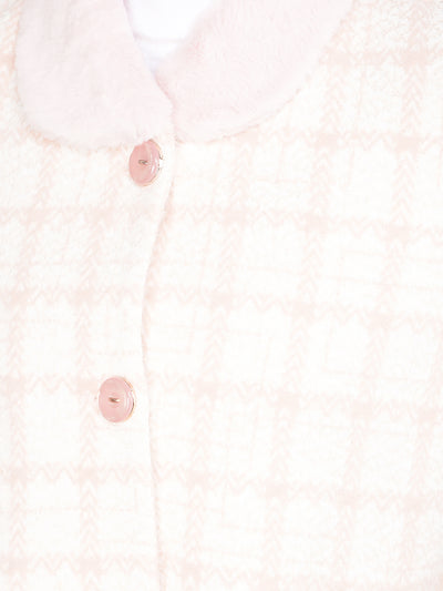 Pink Checked Longline Overcoat