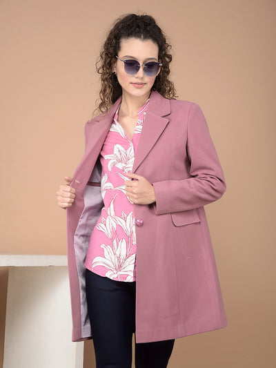 Pink Longline Overcoat-Women Coats-Crimsoune Club