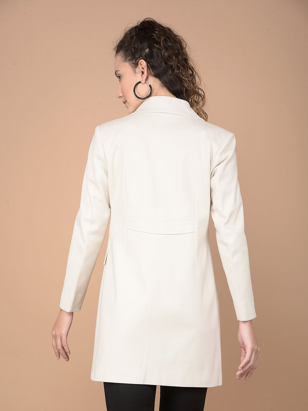 Off White Longline Overcoat-Women Coats-Crimsoune Club