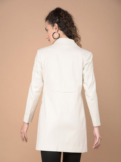 Off White Longline Overcoat-Women Coats-Crimsoune Club