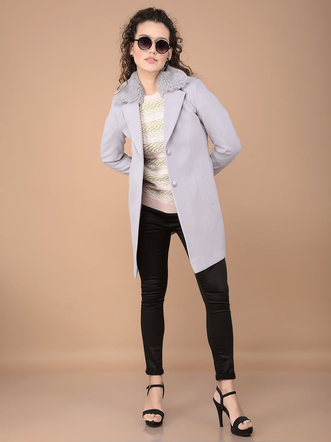 Purple Longline Overcoat-Women Coats-Crimsoune Club