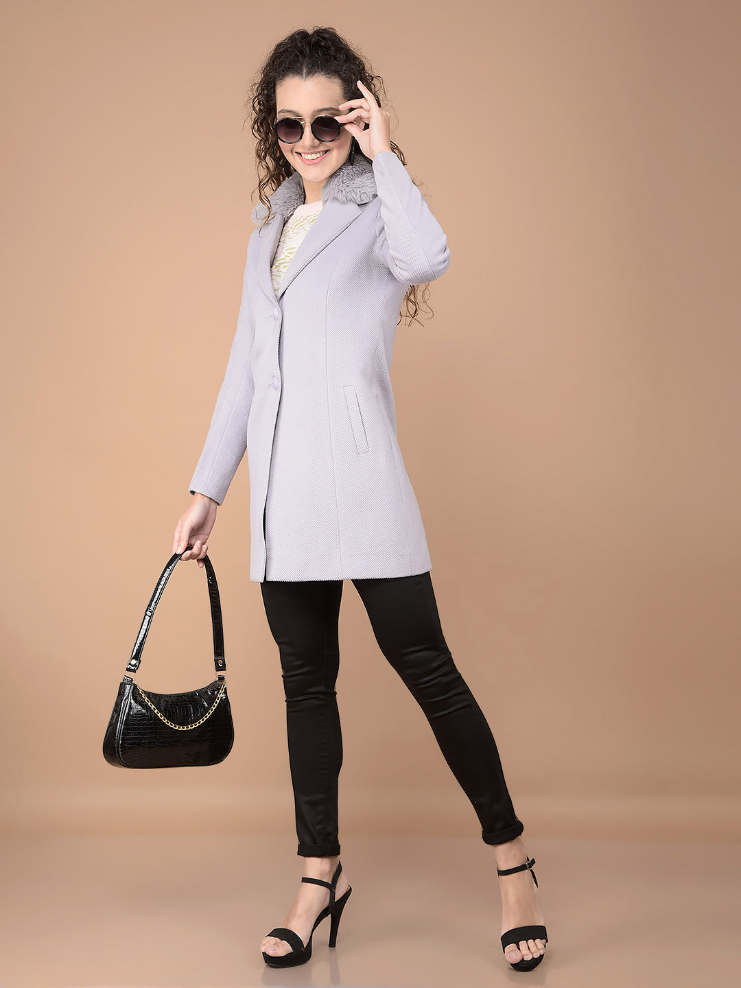 Purple Longline Overcoat-Women Coats-Crimsoune Club