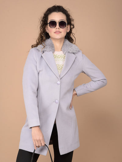 Purple Longline Overcoat-Women Coats-Crimsoune Club