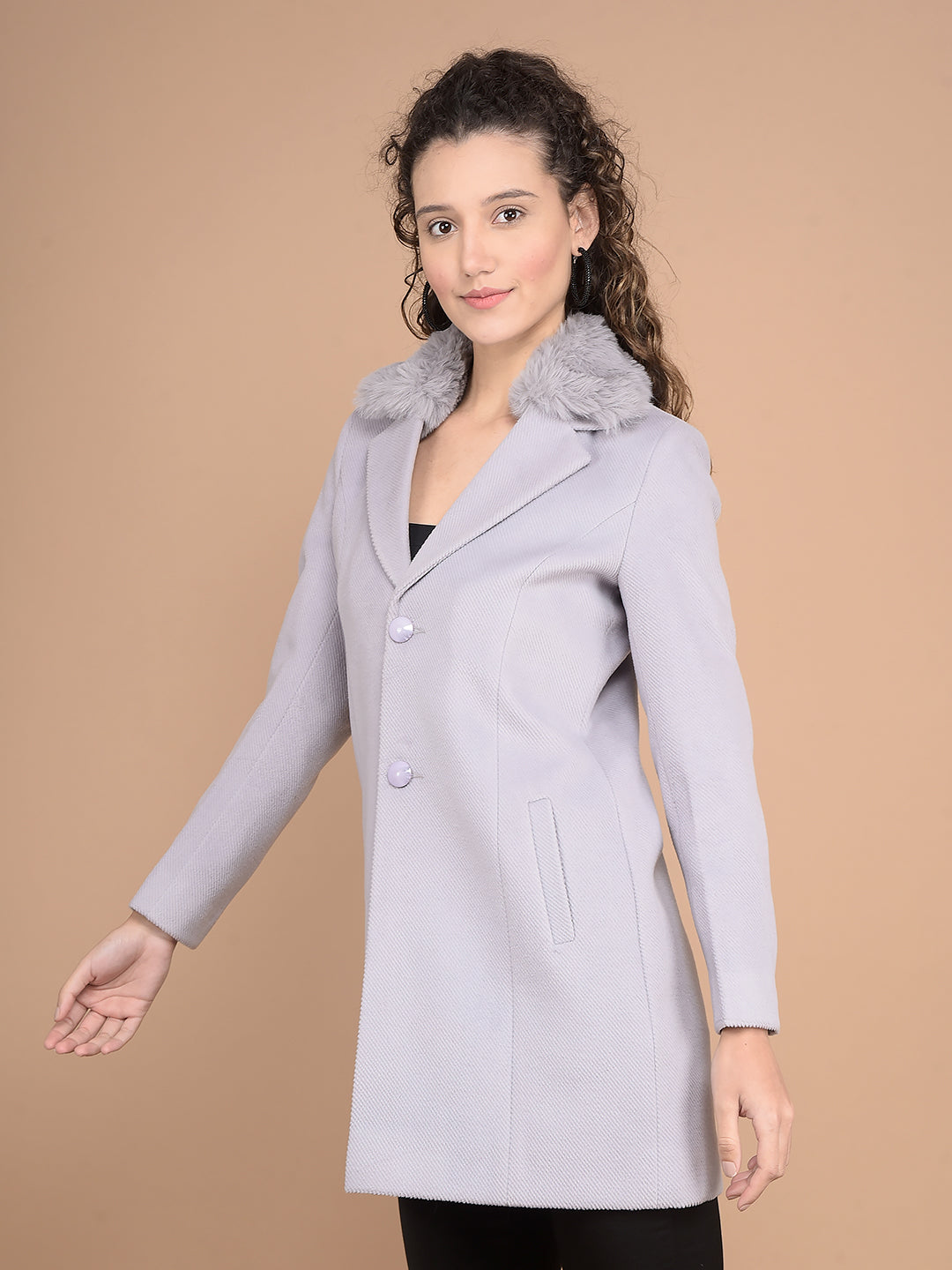 Purple Longline Overcoat