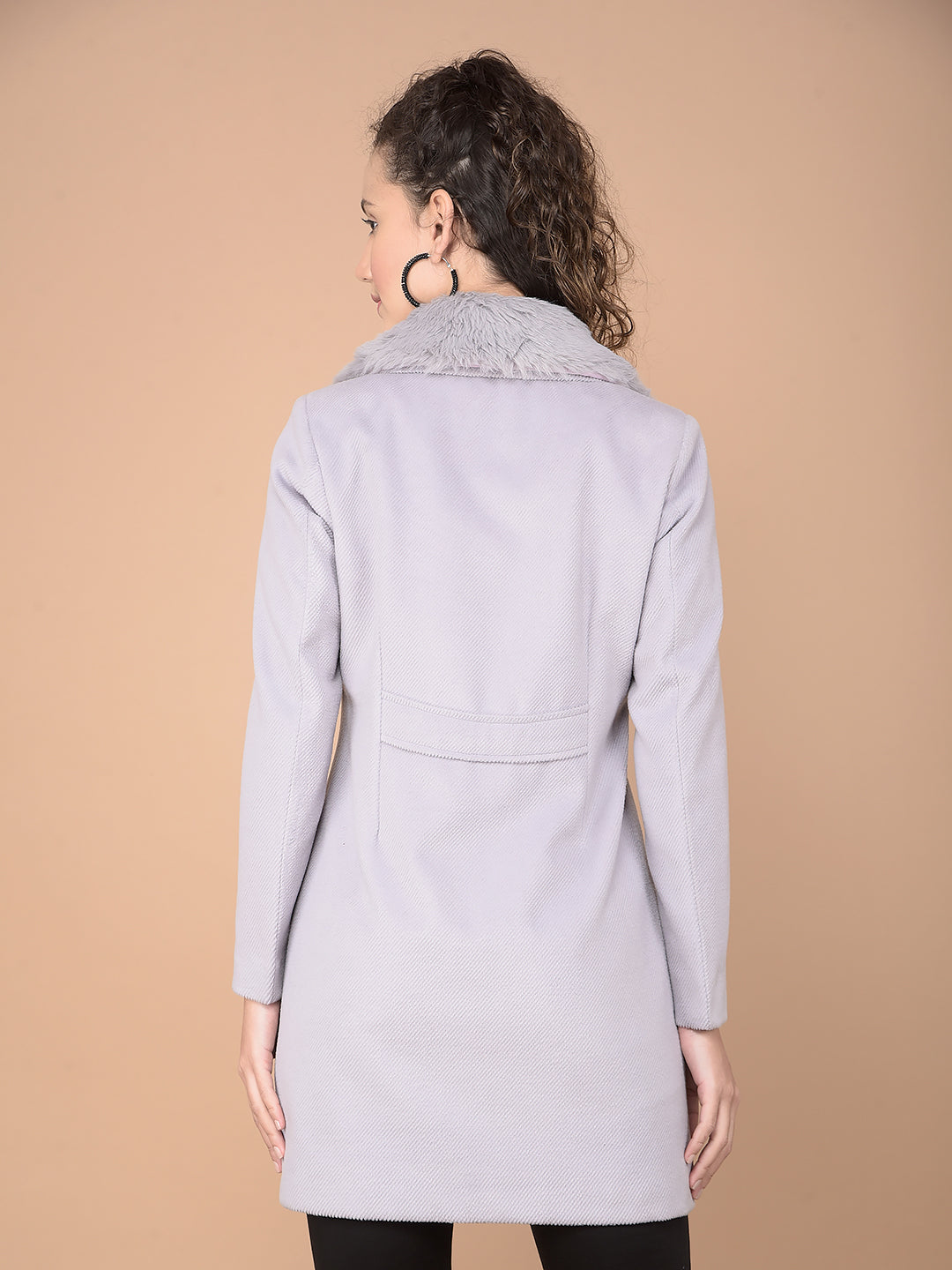 Purple Longline Overcoat-Women Coats-Crimsoune Club