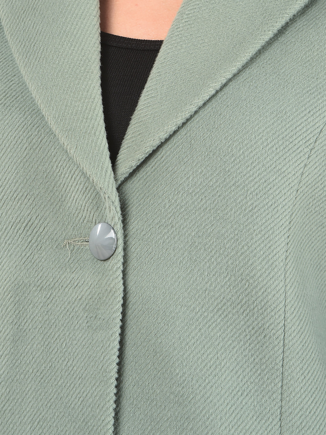 Green Notched Lapel Long Length Overcoat