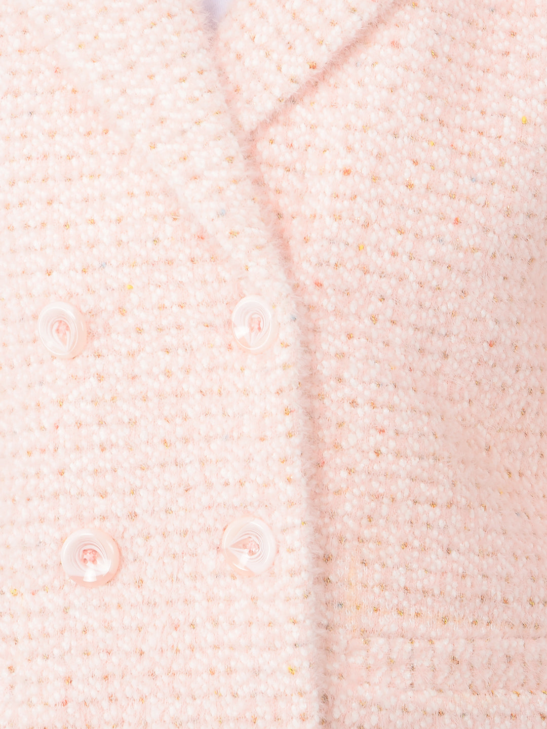 Pink Jacquard Double-Breasted Overcoat