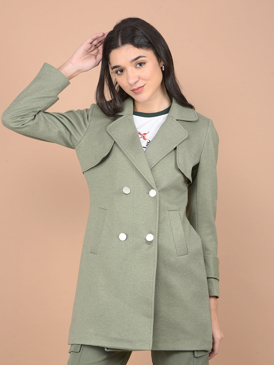 Green Double-Breasted Overcoat