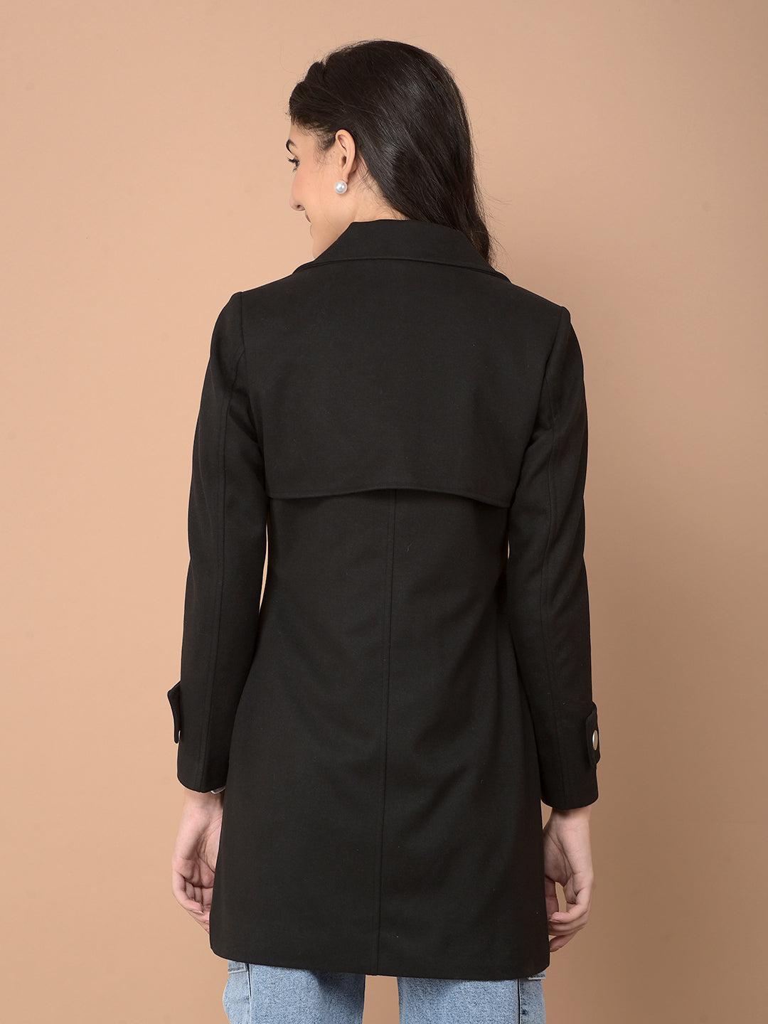 Black Double-Breasted Overcoat