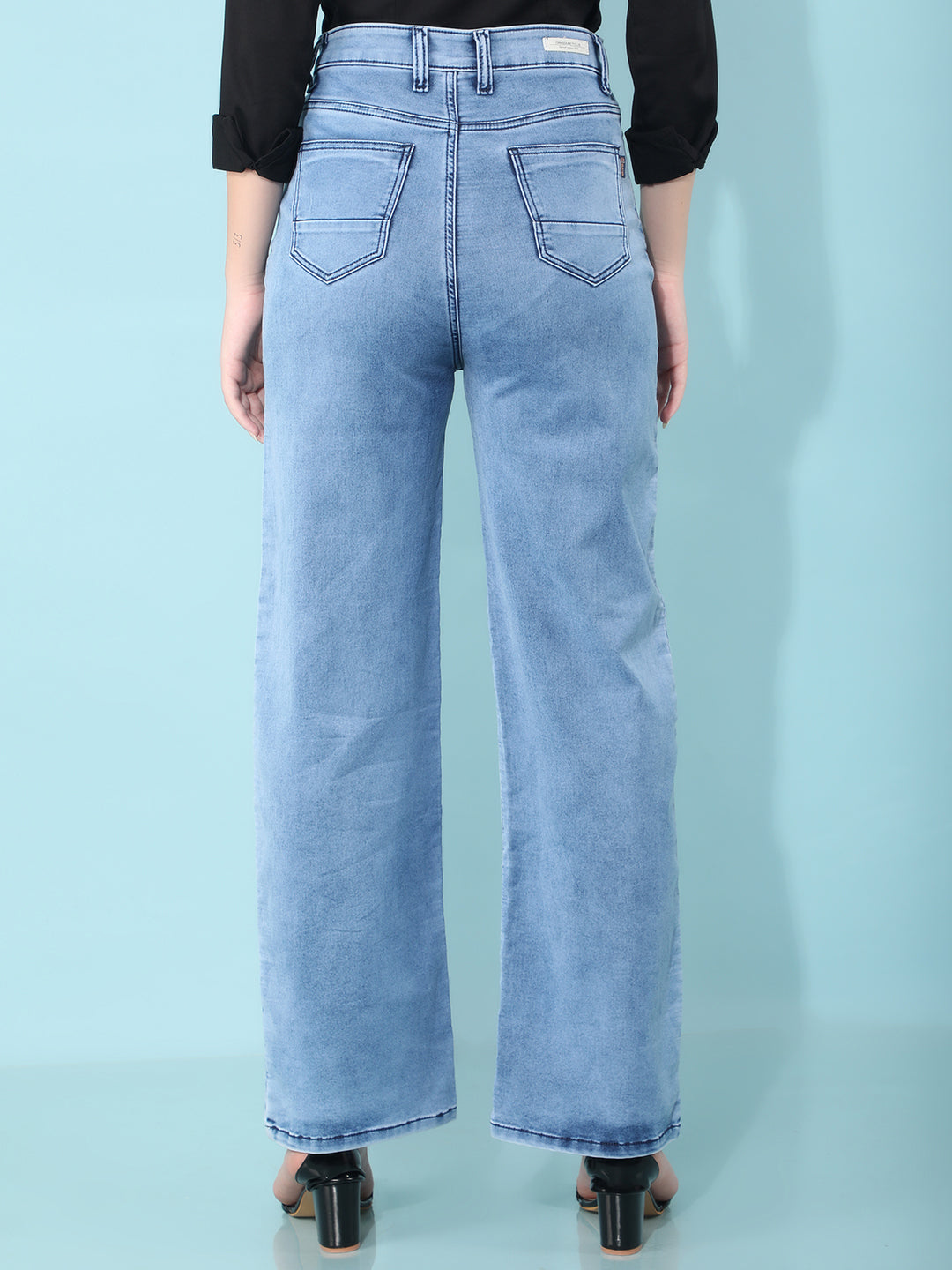 Blue Straight Jeans-Women Jeans-Crimsoune Club