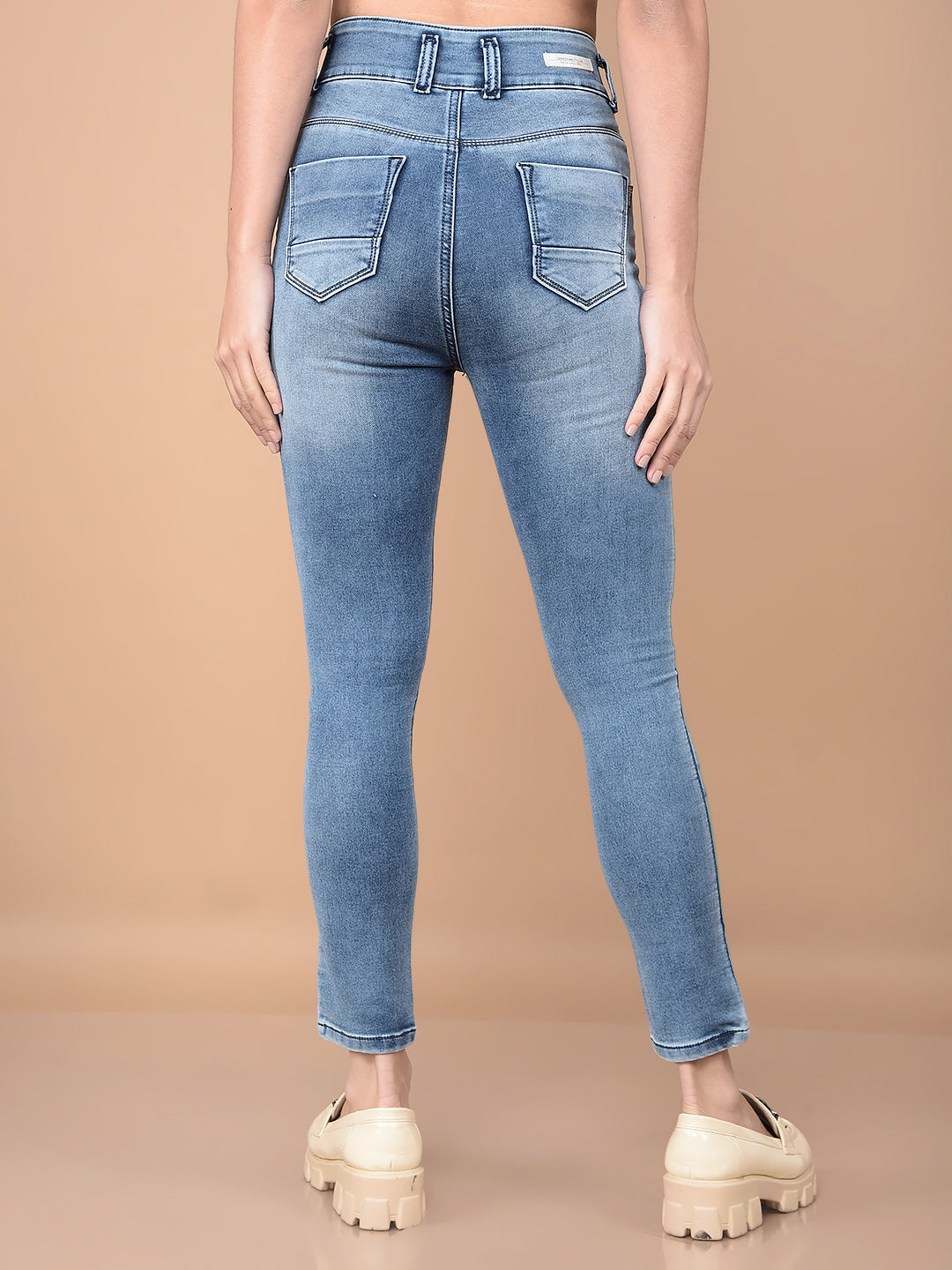 Blue Skinny High-Waist Jeans