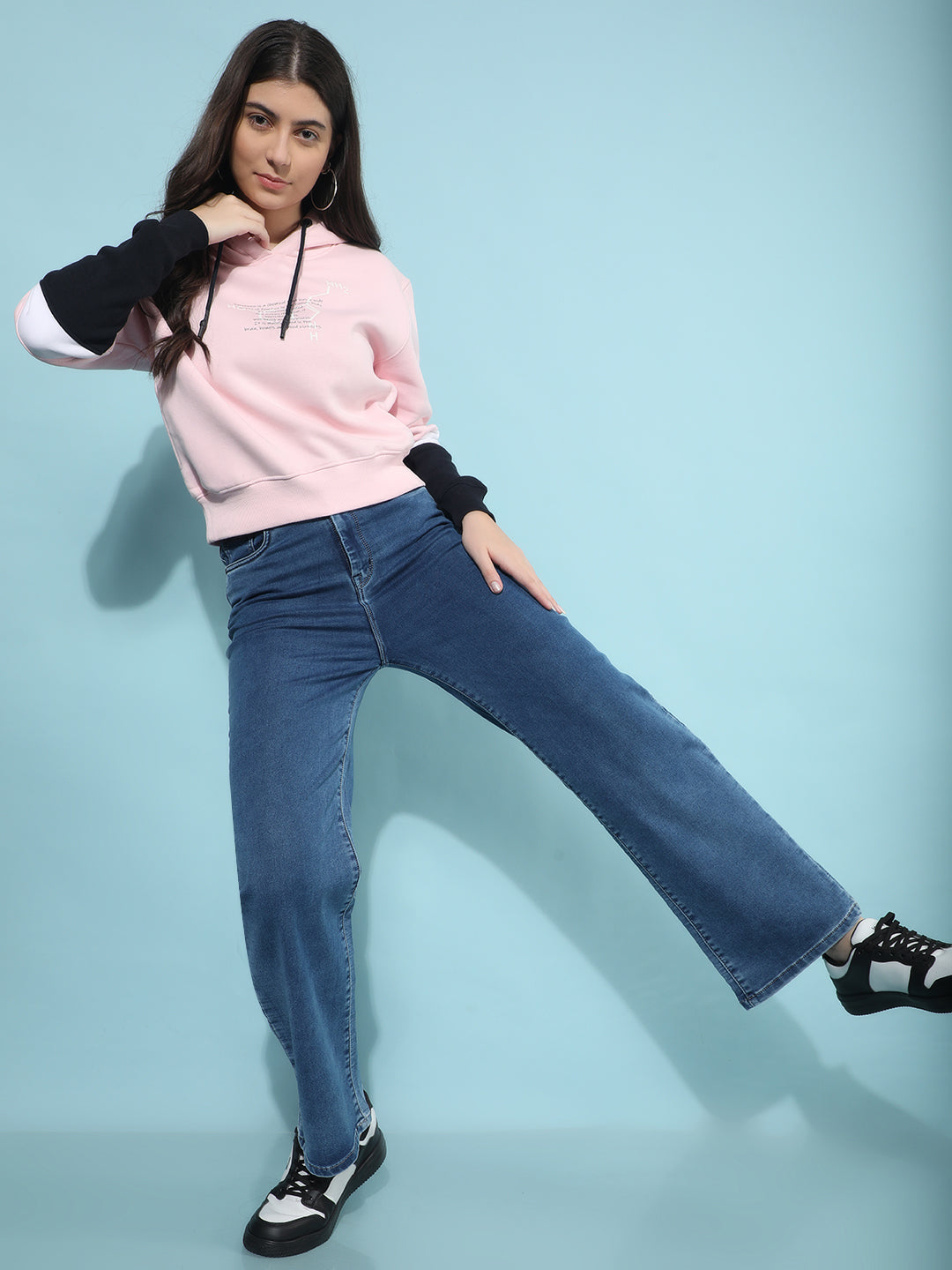 Blue Straight Jeans-Women Jeans-Crimsoune Club