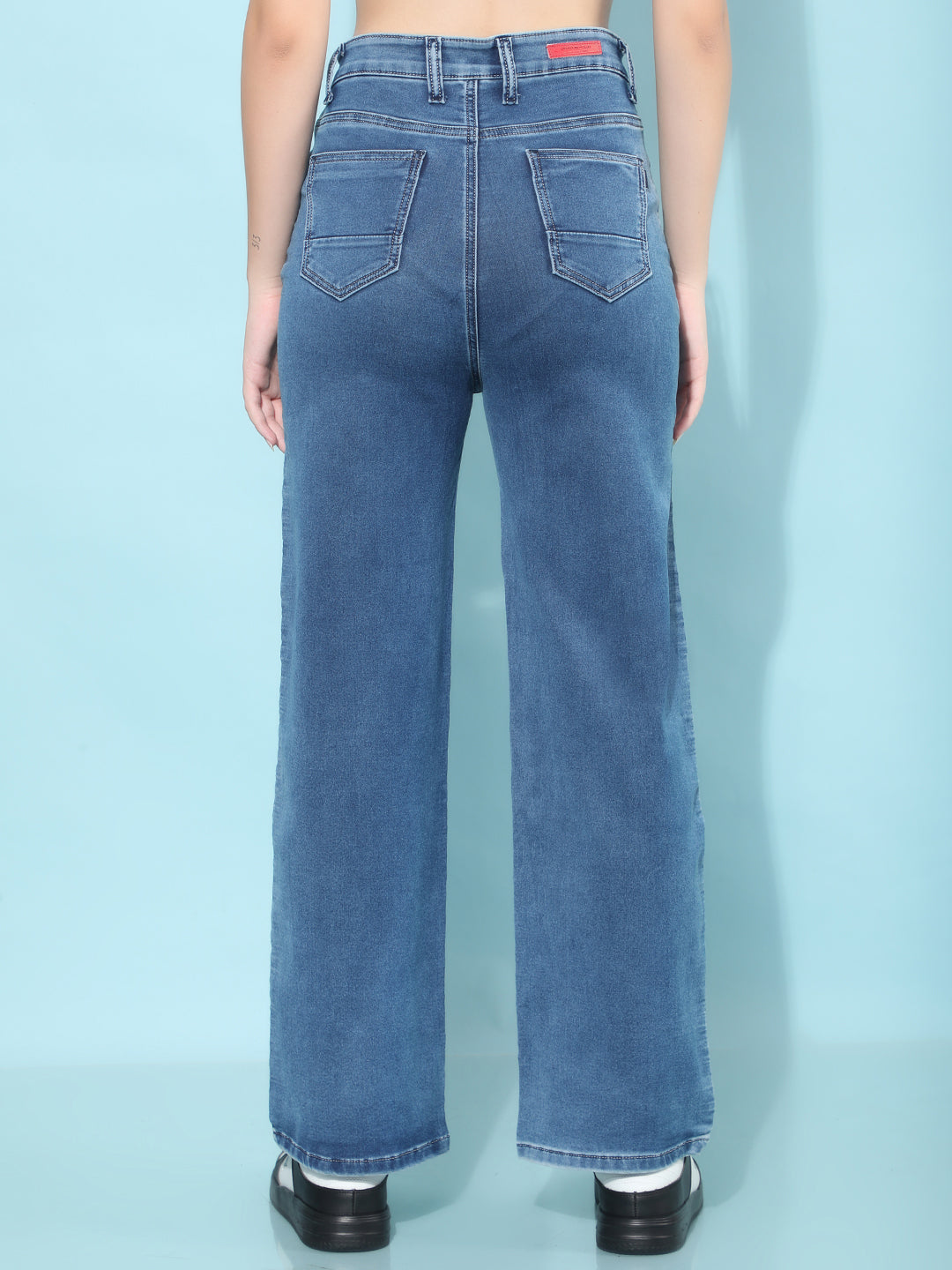 Blue Straight Jeans-Women Jeans-Crimsoune Club