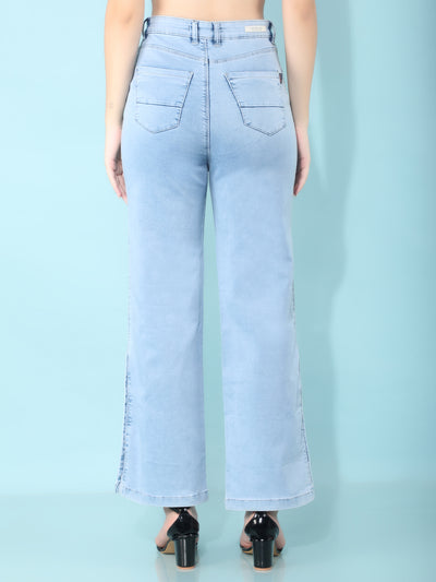 Blue Straight Jeans-Women Jeans-Crimsoune Club