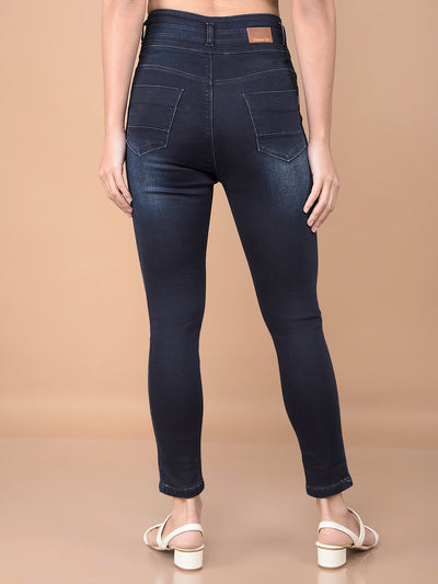 Skinny High Waist Navy Blue Jeans