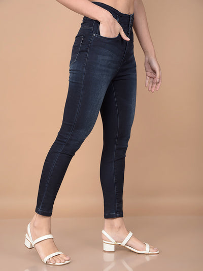 Skinny High Waist Navy Blue Jeans