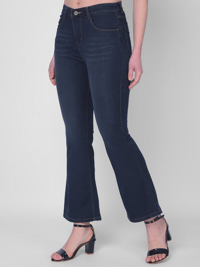 Light Blue Bootcut Jeans-Women Jeans-Crimsoune Club