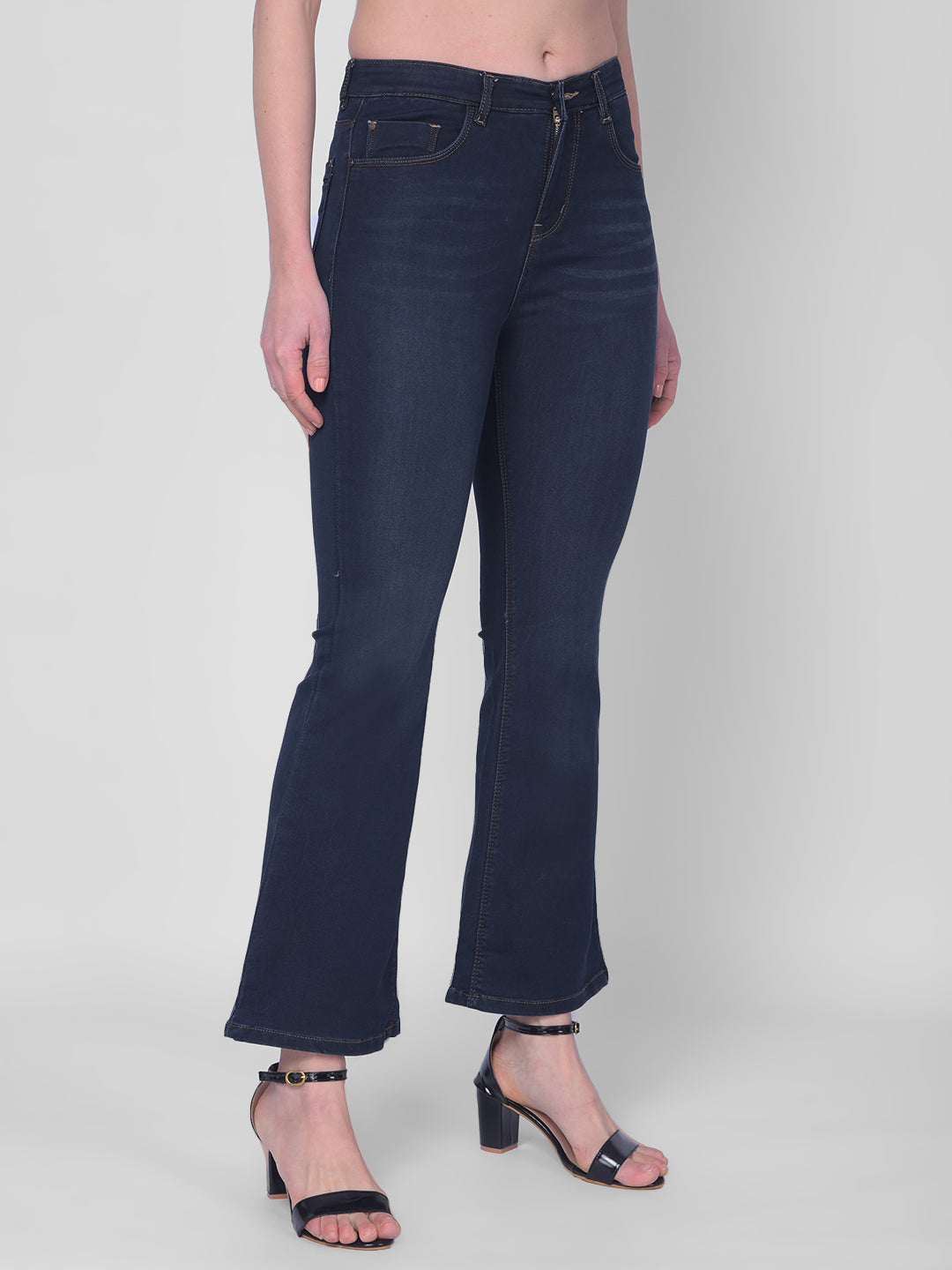 Light Blue Bootcut Jeans-Women Jeans-Crimsoune Club