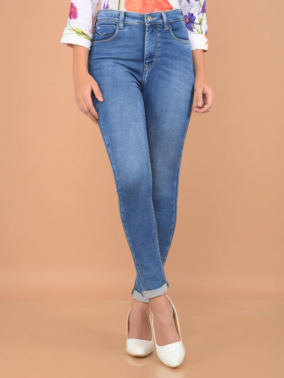 Light Blue Jeans-Women Jeans-Crimsoune Club