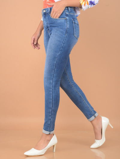 Light Blue Jeans-Women Jeans-Crimsoune Club