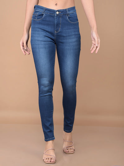 Blue Skinny High-Waist Jeans