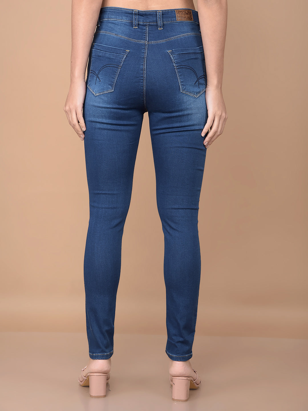 Blue Skinny High-Waist Jeans