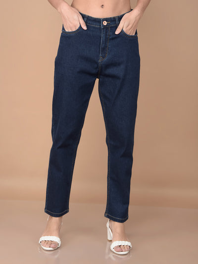 Navy Blue Mom Fit Jeans