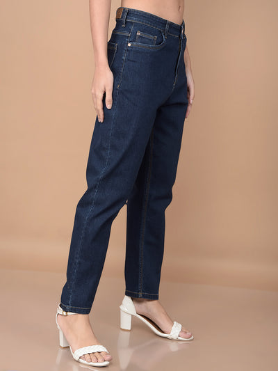 Navy Blue Mom Fit Jeans