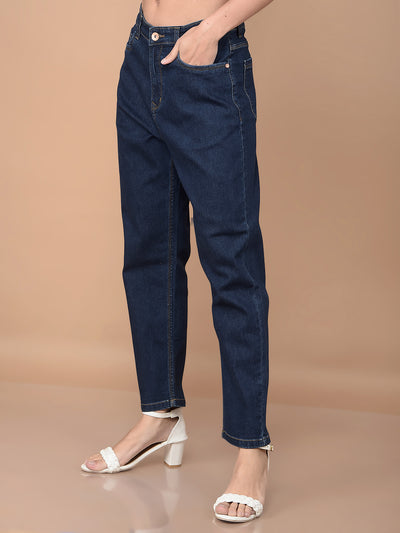 Navy Blue Mom Fit Jeans